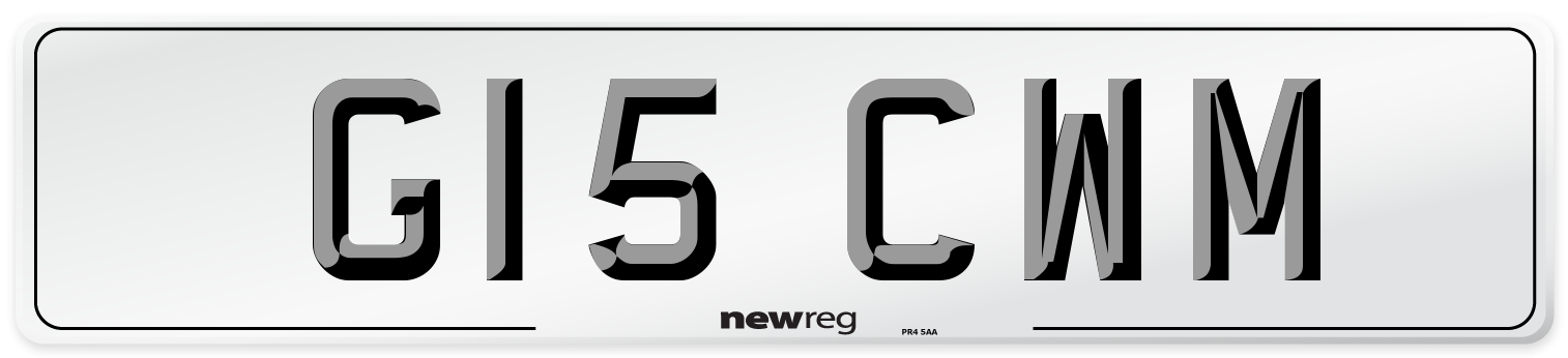 G15 CWM Number Plate from New Reg